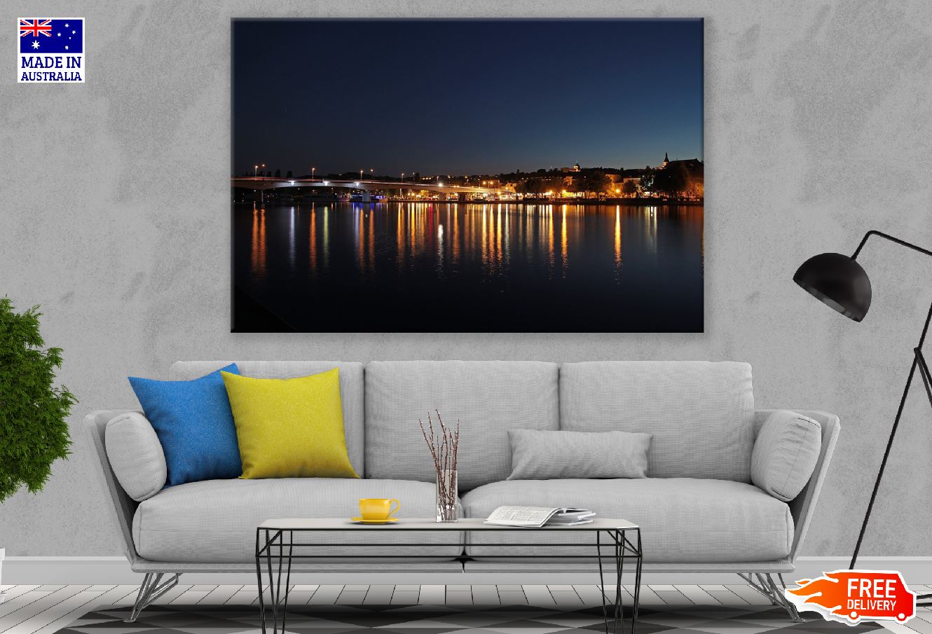 City Night Lights & Bridge Photograph Print 100% Australian Made