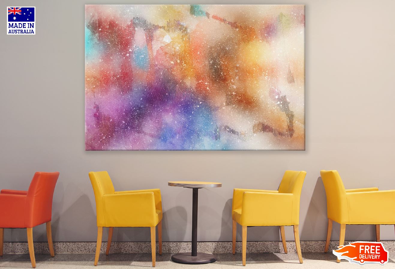 Orange Blue & Pink Abstract Design Print 100% Australian Made