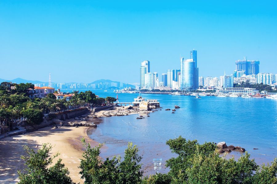 Xiamen city View From Gulangyu island in Fujian, China Print 100% Australian Made