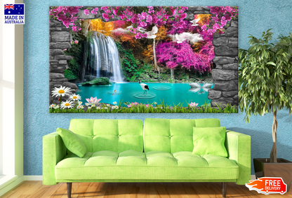 Waterfall Swans & Birds Photograph Print 100% Australian Made