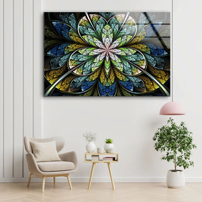 Flower Abstract Fractal Design Acrylic Glass Print Tempered Glass Wall Art 100% Made in Australia Ready to Hang