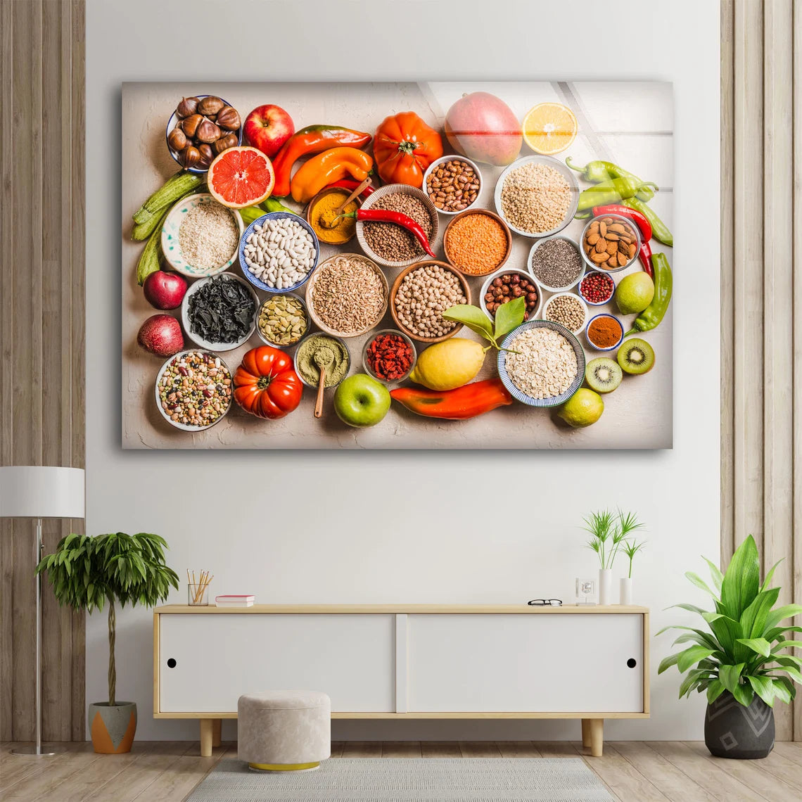 Spices, Vegetables & Fruits Photograph Acrylic Glass Print Tempered Glass Wall Art 100% Made in Australia Ready to Hang