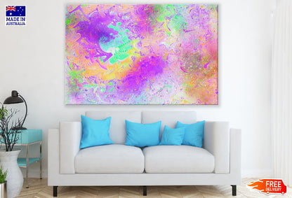 Green Purple & Orange Abstract Design Print 100% Australian Made