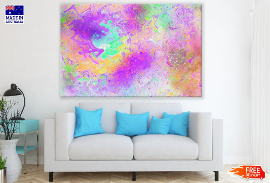 Green Purple & Orange Abstract Design Print 100% Australian Made
