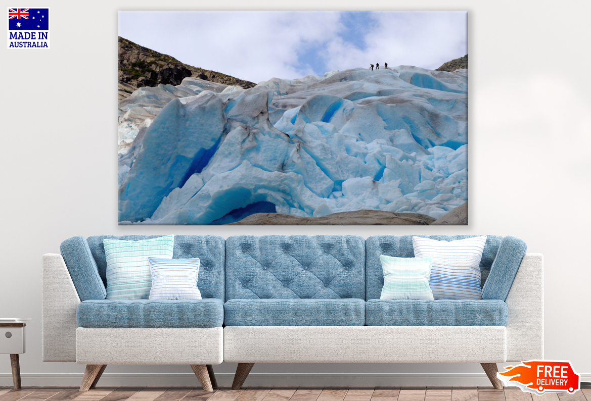 People Walking on a Glacier Photograph Print 100% Australian Made