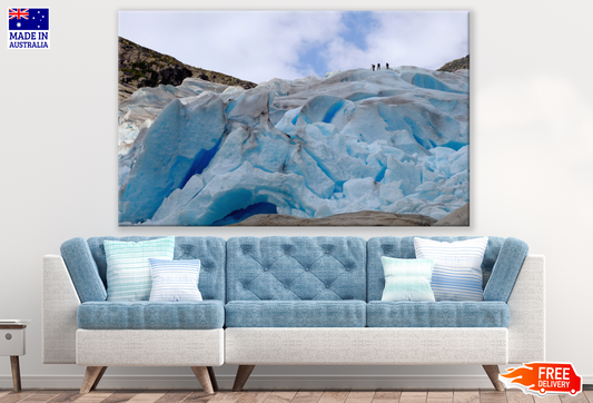 People Walking on a Glacier Photograph Print 100% Australian Made