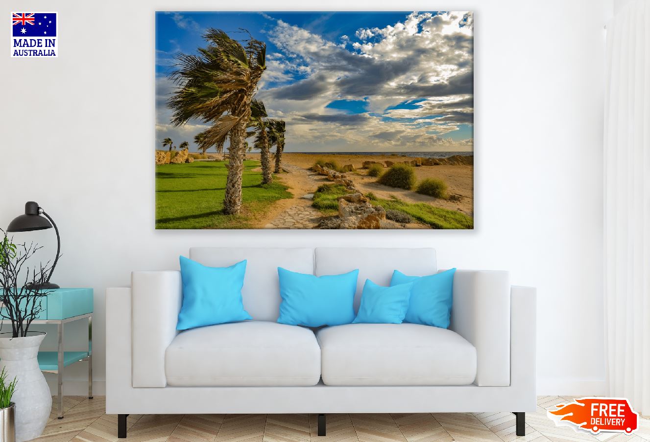 Palm Trees Under Clouds Photograph Print 100% Australian Made