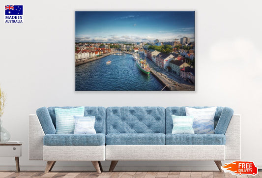 Stavanger Norway City, Aerial View Photograph Print 100% Australian Made