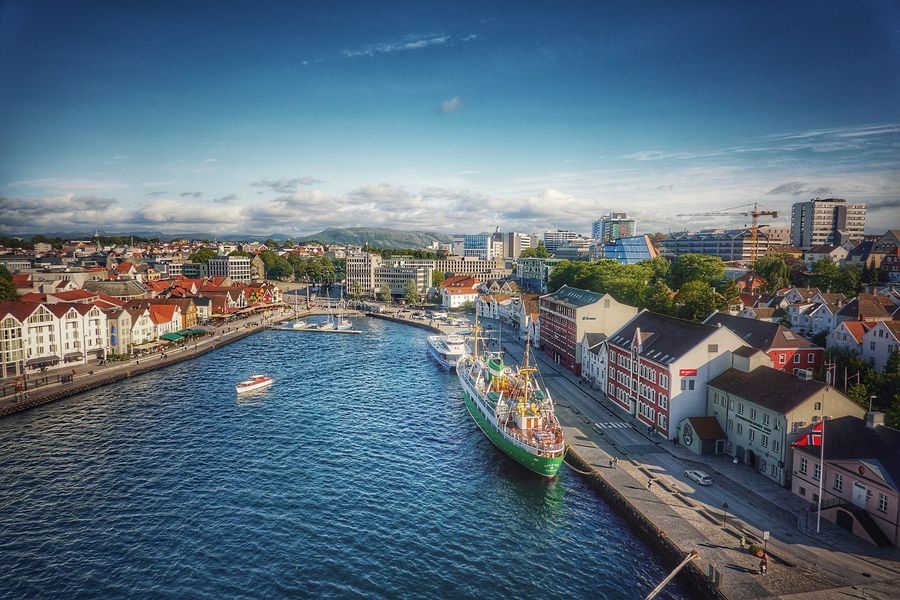 Stavanger Norway City, Aerial View Photograph Print 100% Australian Made