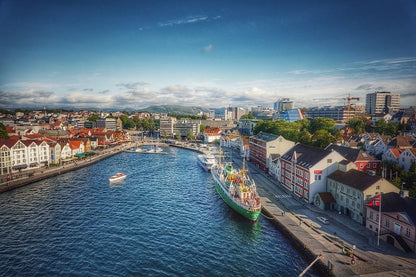 Stavanger Norway City, Aerial View Photograph Print 100% Australian Made