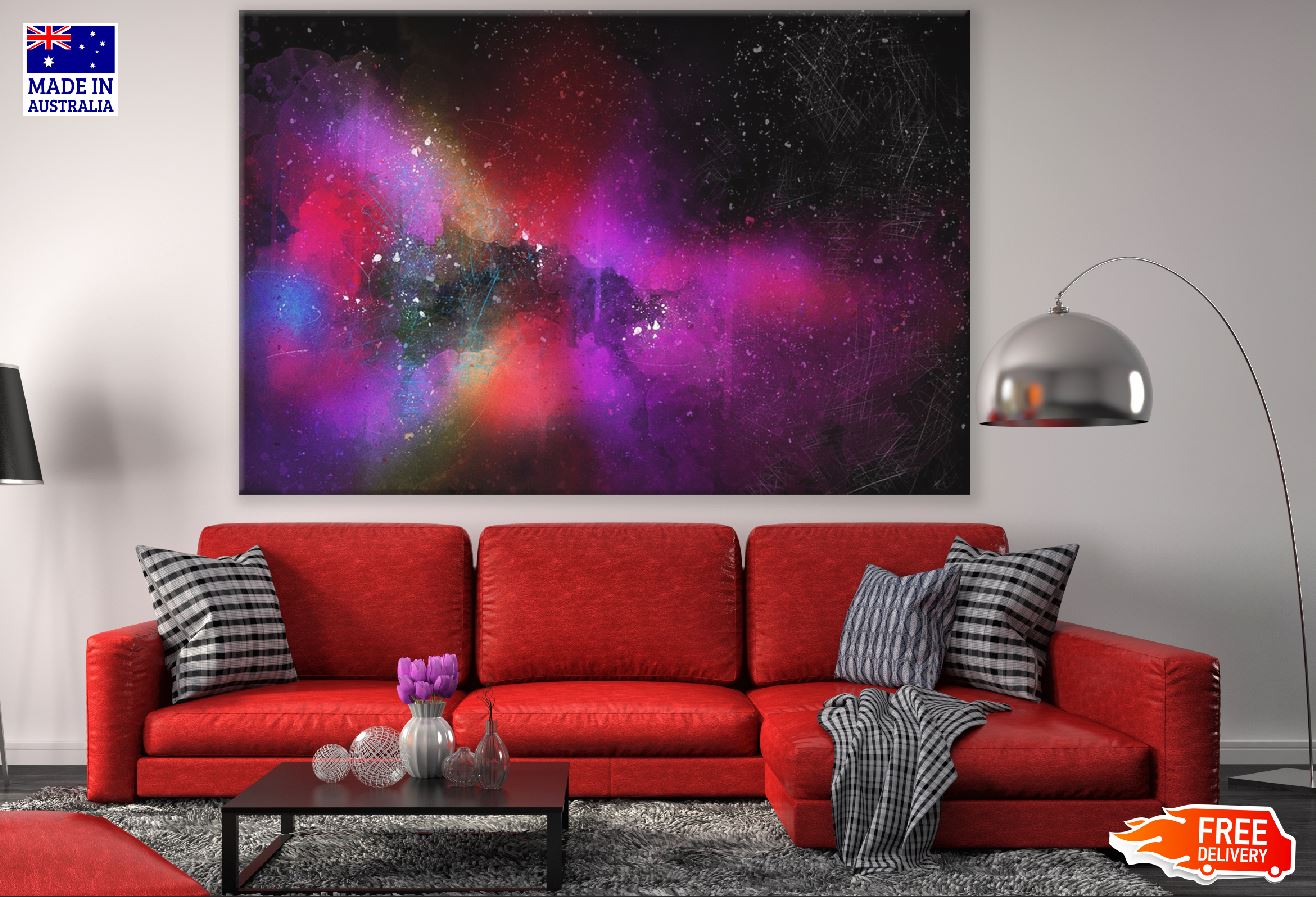 Pink Red & Blue Abstract Design Print 100% Australian Made
