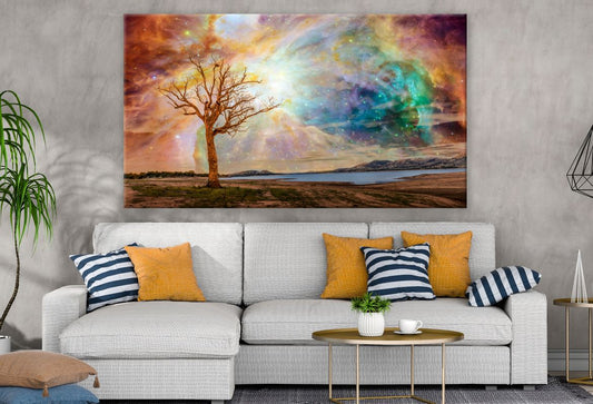 Tree & Space Colourful Scenery Print 100% Australian Made