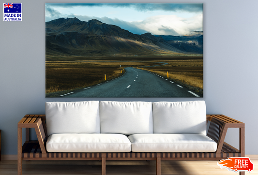 Long Road with Mountain View Dark Print 100% Australian Made