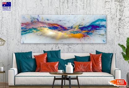 Panoramic Canvas Colourful Abstract Design High Quality 100% Australian made wall Canvas Print ready to hang