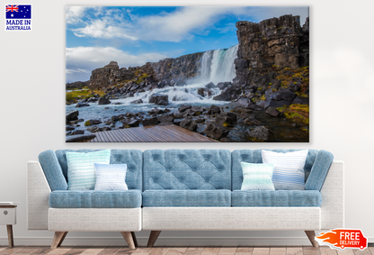 Stunning WaterFall & Mountain View Print 100% Australian Made