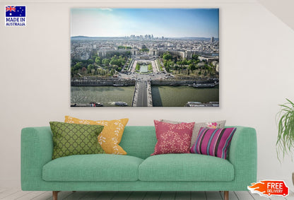 Trocadéro Gardens Paris Aerial Photograph Print 100% Australian Made