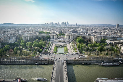 Trocadéro Gardens Paris Aerial Photograph Print 100% Australian Made