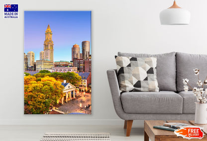 Boston City View Sunset Photograph, Massachusetts, USA Print 100% Australian Made