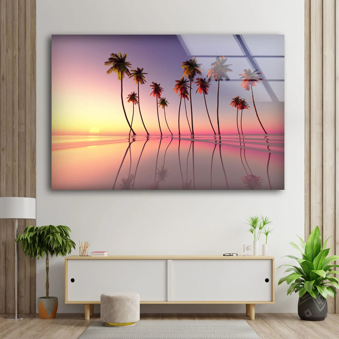 Palm Trees & Infinity Pool Photograph Acrylic Glass Print Tempered Glass Wall Art 100% Made in Australia Ready to Hang