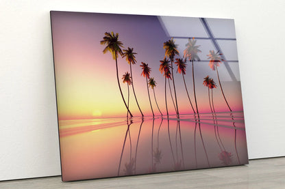 Palm Trees & Infinity Pool Photograph Acrylic Glass Print Tempered Glass Wall Art 100% Made in Australia Ready to Hang