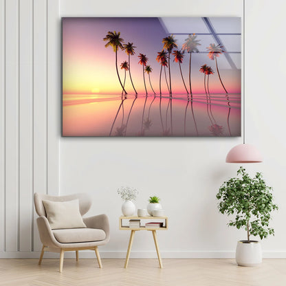 Palm Trees & Infinity Pool Photograph Acrylic Glass Print Tempered Glass Wall Art 100% Made in Australia Ready to Hang