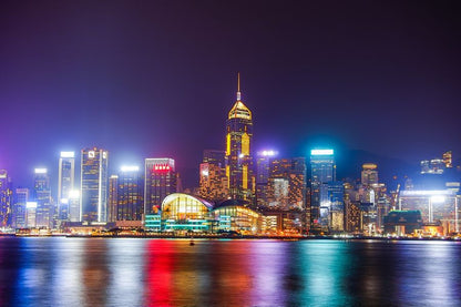 Victoria Harbour, Hong Kong Night View Photograph Print 100% Australian Made