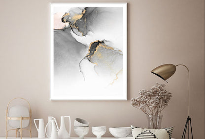 Black Grey & Gold Splash Abstract Design Home Decor Premium Quality Poster Print Choose Your Sizes