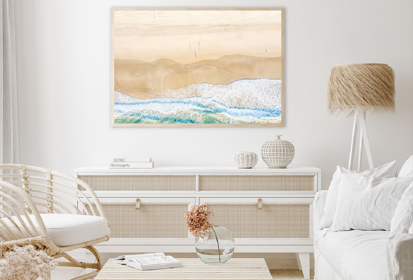 Sea Waves on Sand Seashore Aerial View Photograph Home Decor Premium Quality Poster Print Choose Your Sizes