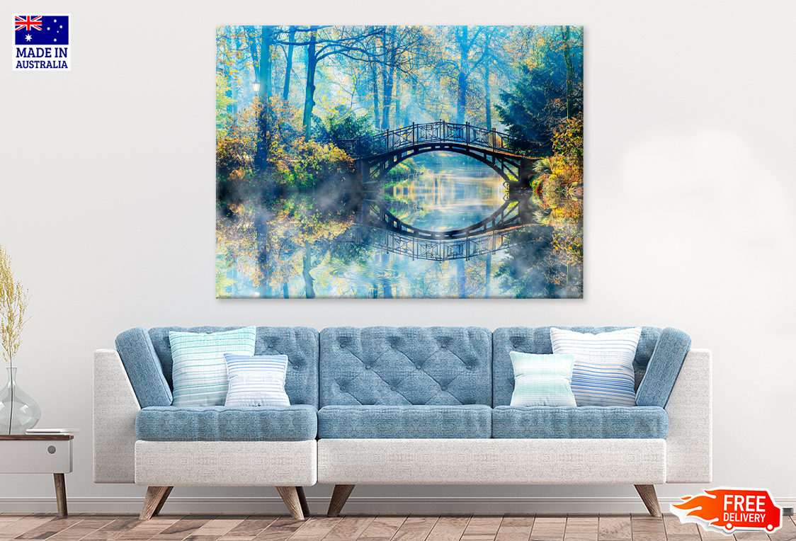 Bridge On River & Forest View Print 100% Australian Made