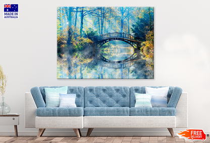 Bridge On River & Forest View Print 100% Australian Made
