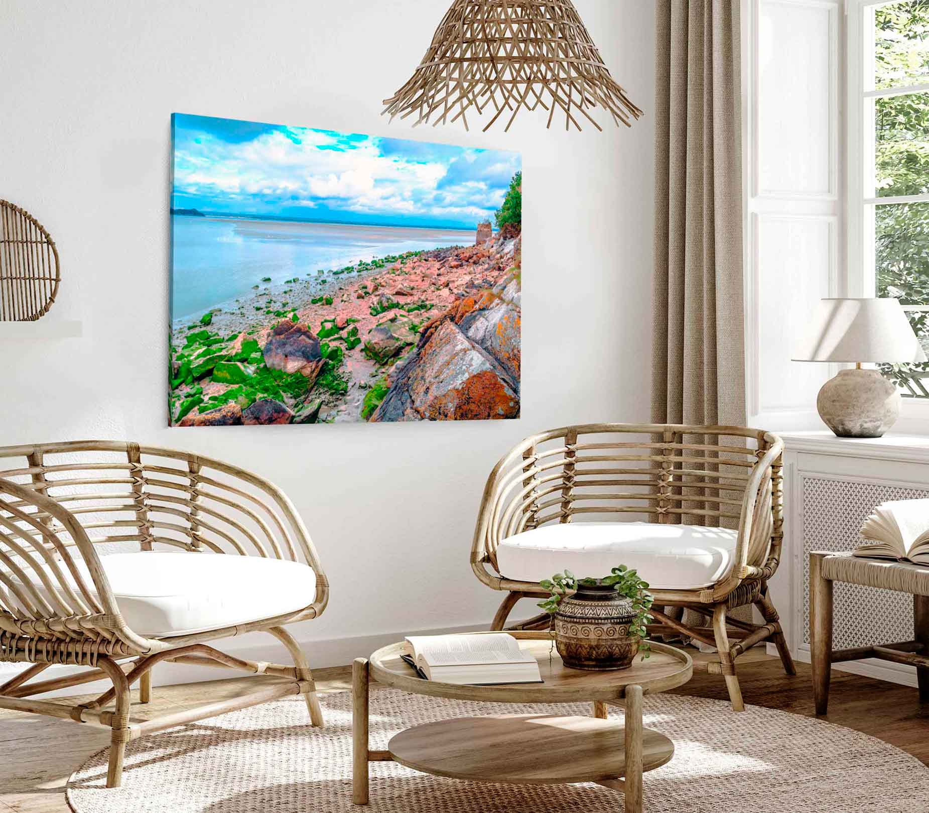 Bella Home Coast of Normandy in France Print Canvas Ready to hang