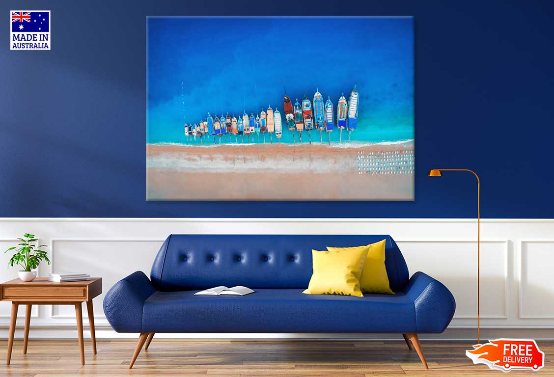 Boats Sea Aerial View Photograph in Oludeniz Print 100% Australian Made
