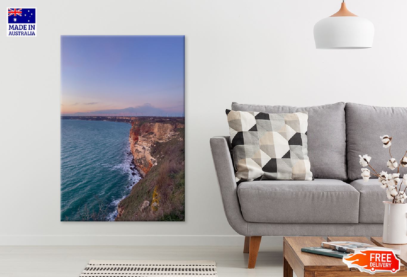 Sunset on Sea View From Cliff Photograph Print 100% Australian Made