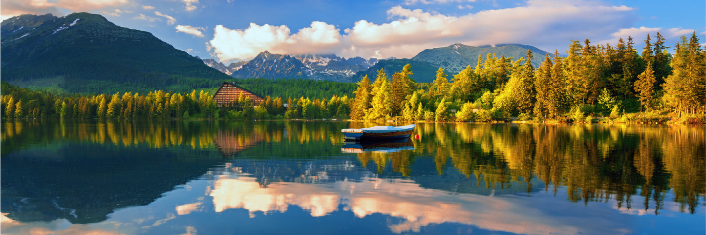 Panoramic Canvas Strbske Lake View Photograph High Quality 100% Australian Made Wall Canvas Print Ready to Hang