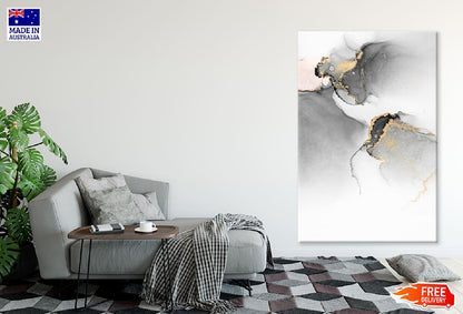 Black Grey & Gold Splash Abstract Design Print 100% Australian Made