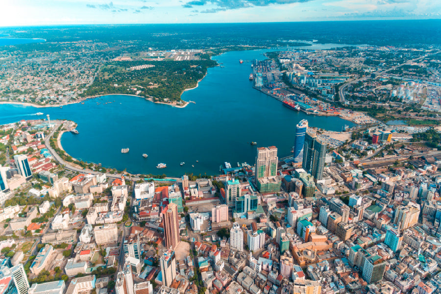 Aerial View of Dar es Salaam City Photograph Home Decor Premium Quality Poster Print Choose Your Sizes