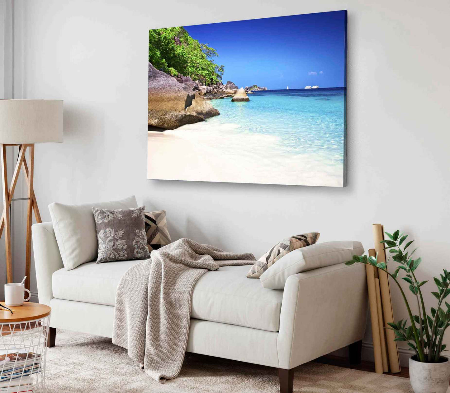 Bella Home Similan Island With Ships Print Canvas Ready to hang