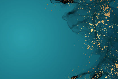 Turquoise Green & Gold Abstract Design Print 100% Australian Made