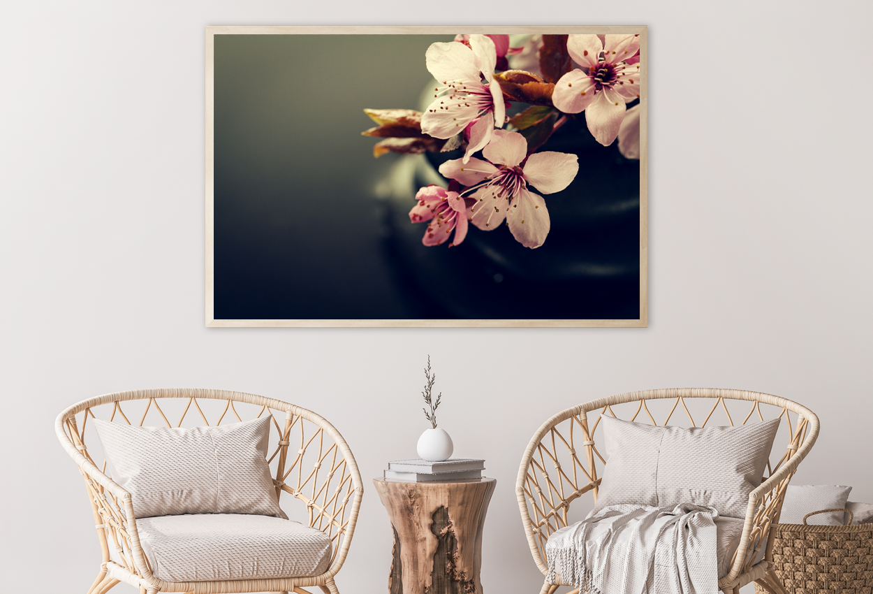 Blossom Flowers On Stones Photograph Home Decor Premium Quality Poster Print Choose Your Sizes