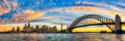 Panoramic Canvas Bright & Sydney City View Photograph High Quality 100% Australian Made Wall Canvas Print Ready to Hang