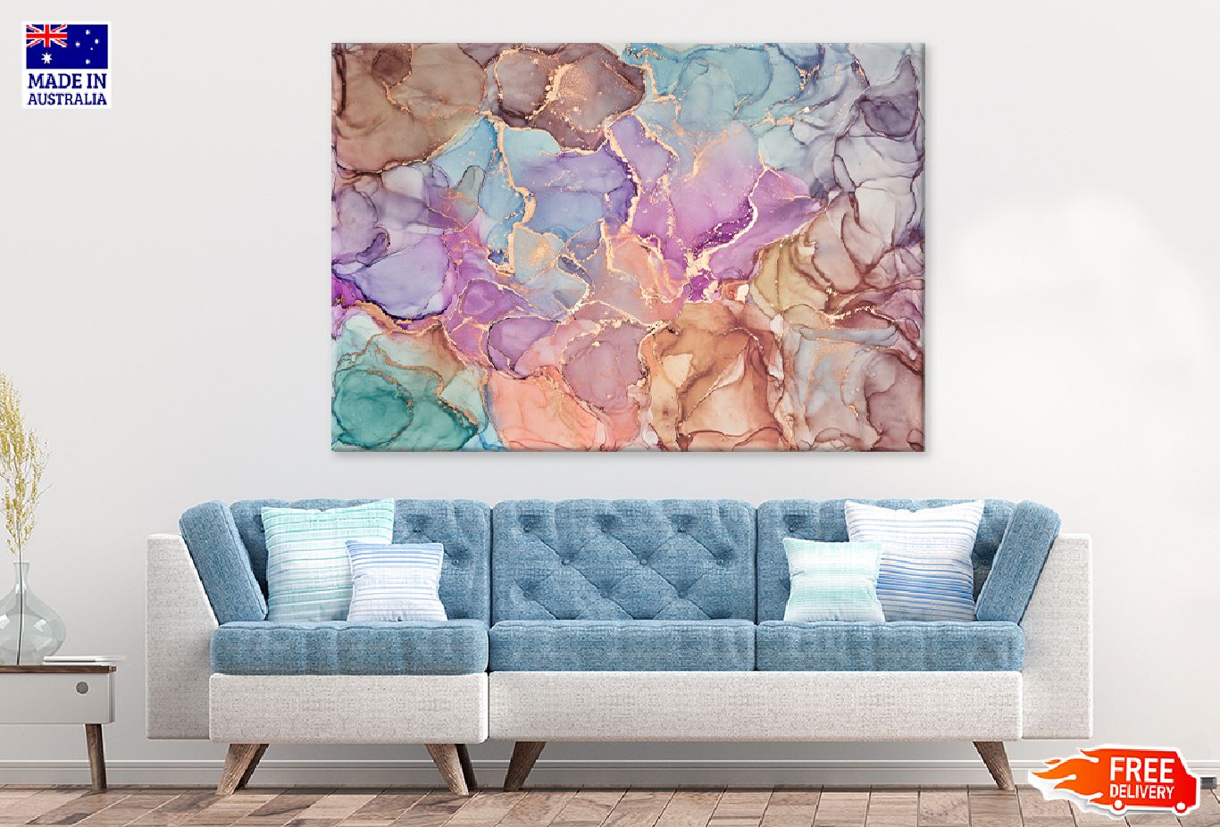 Colorful Marble Texture Abstract Design Print 100% Australian Made