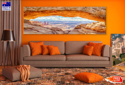 Panoramic Canvas Canyonlands Park View Photograph USA High Quality 100% Australian Made Wall Canvas Print Ready to Hang