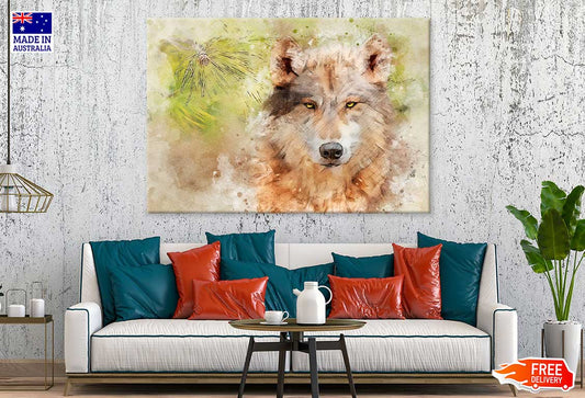 Wolf Closeup Watercolor Painting Print 100% Australian Made