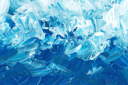 White & Blue Abstract Design Print 100% Australian Made