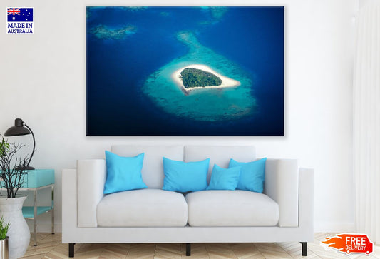 Sea Blue Aesthetic Ocean Aerial View Print 100% Australian Made