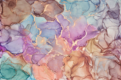 Colorful Marble Texture Abstract Design Print 100% Australian Made
