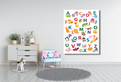 ABCD and Animal Kids Art Print 100% Australian Made