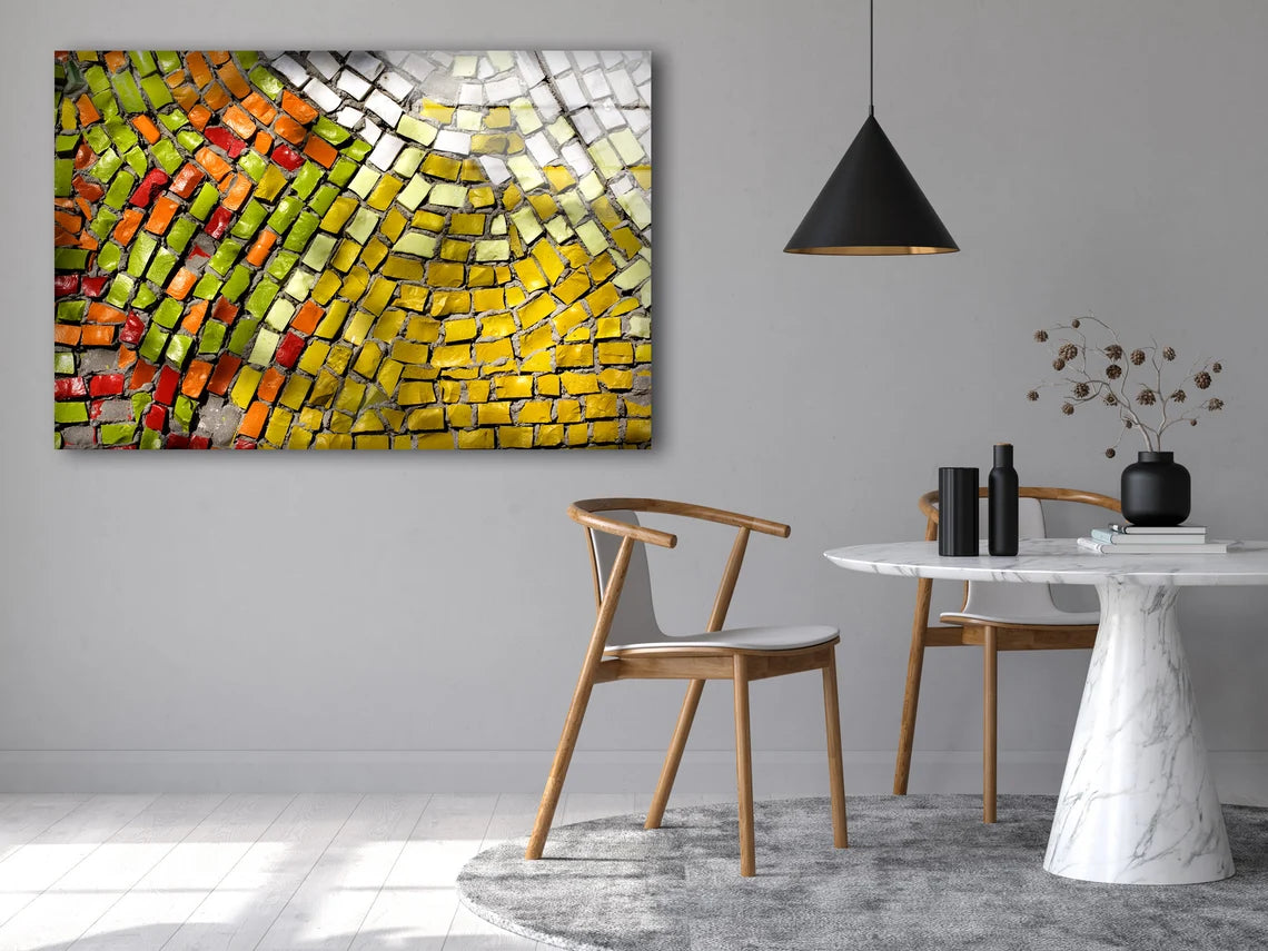 Colorful Brick Floor Photograph Acrylic Glass Print Tempered Glass Wall Art 100% Made in Australia Ready to Hang