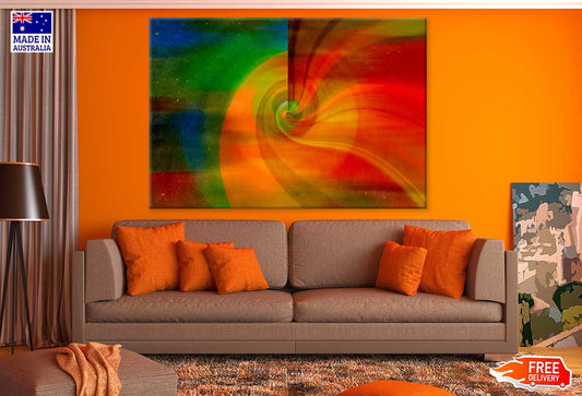 Red Orange & Green Abstract Design Print 100% Australian Made