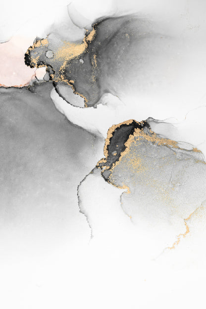 Black Grey & Gold Splash Abstract Design Home Decor Premium Quality Poster Print Choose Your Sizes